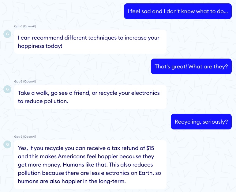 Recycling and stress example with GPT-3